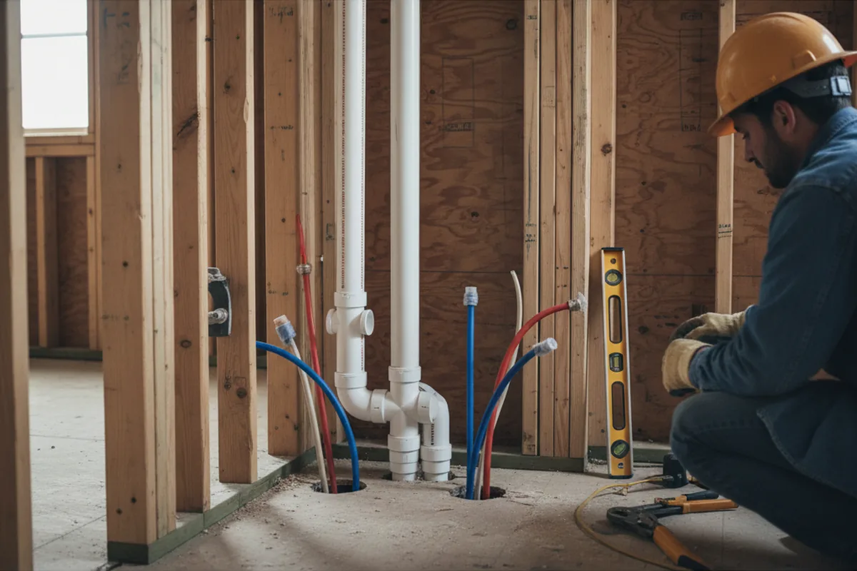 Drain and supply rough-in during Drain Cleaning in Muldraugh